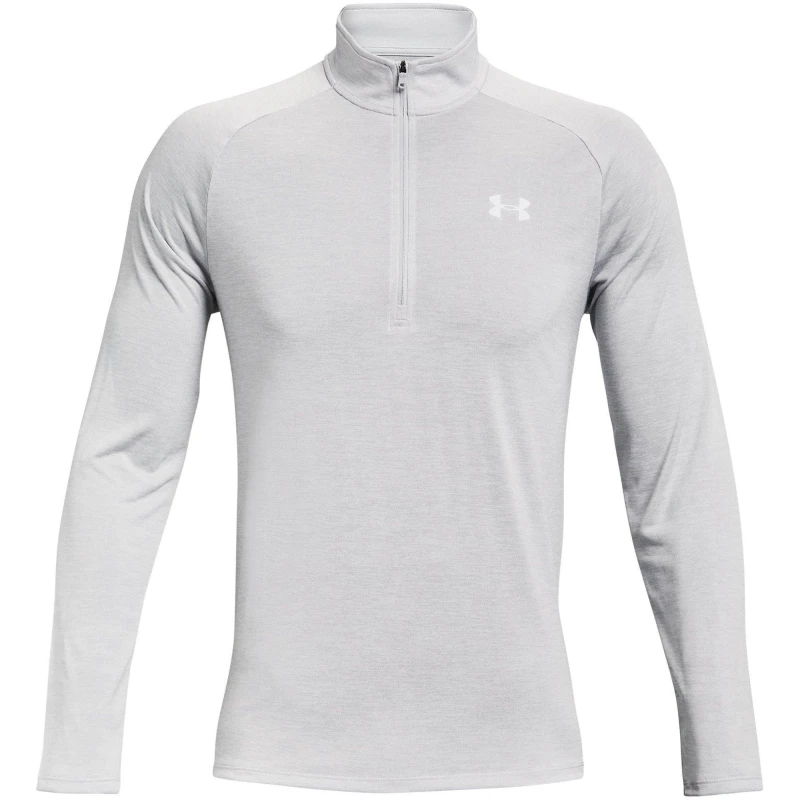 Image of Under Armour Armour UA Tech ½ Zip Long Sleeve Mens Long Sleeve Performance T-Shirts XS Grey 62000702310