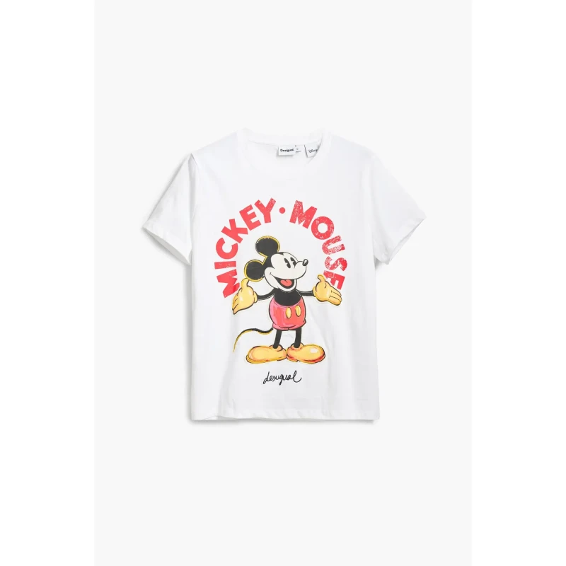 Image of Desigual Womens T-Shirt Desigual Mickey Mouse Blanc Female S