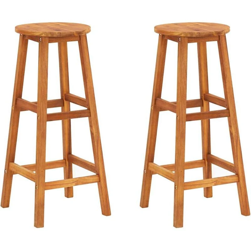 Image of VIDAXL Bar Chairs 2 pcs Solid Acacia Wood Vidaxl 44129