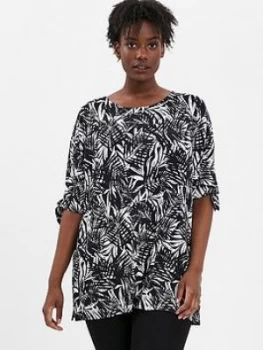 Image of Evans Black Palm Knot Sleeve Tee