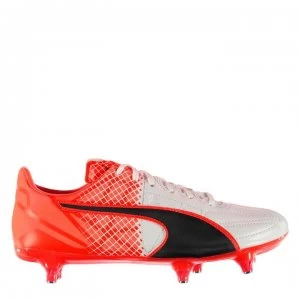 Image of Puma evoSpeed 3.5 Leather SG Football Boots - Black/Red Blast
