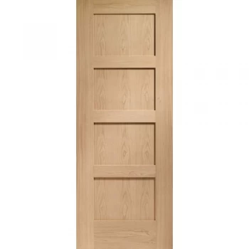 Image of XL Joinery Shaker 4 Panel Unfinished Oak Internal Door - 1981mm x 686mm (78 inch x 27 inch)
