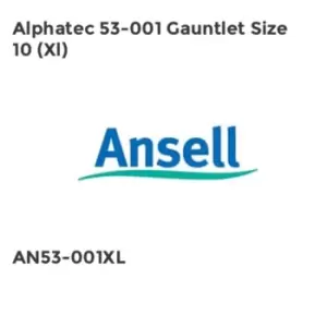 Image of Ansell ANSELL ALPHATEC 53-001 GAUNTLET SIZE 10 (XL) Pack of 6