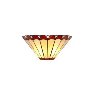 Image of Tiffany Wall Lamp, 2 x E14, Red, Crystal