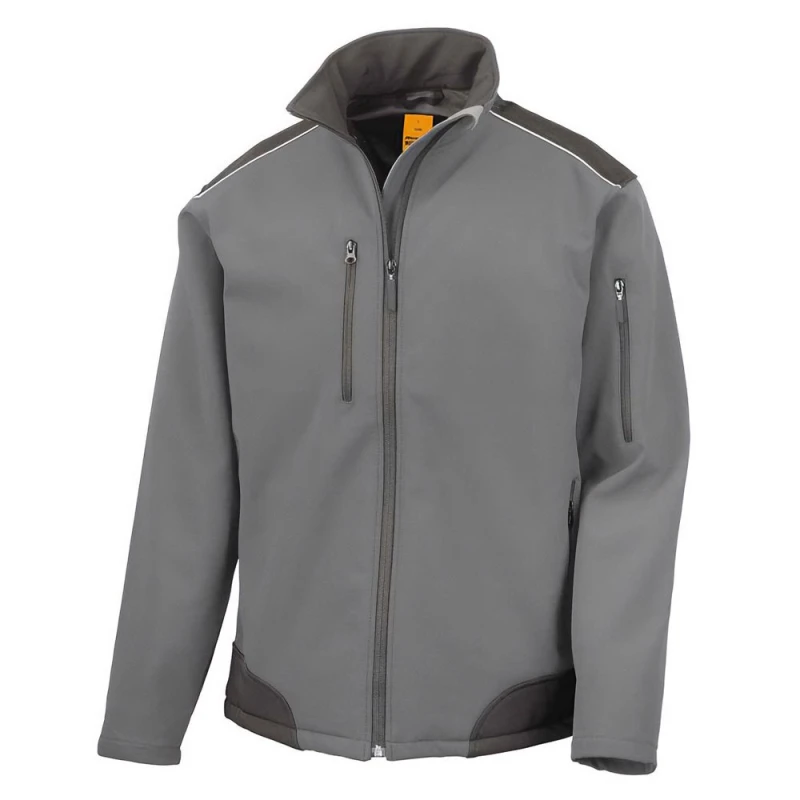 Image of Result Result Men Work Guard Ripstop Soft Shell Jacket in Grey Size: Small Grey S Male 5063470949724