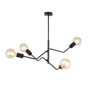 Image of Emibig Frix Black Multi Arm Semi Flush Ceiling light 4x E27