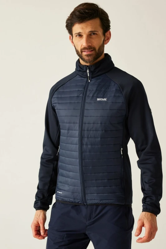 Image of Regatta Regatta Men Clumber Hybrid Insulated Baffled Jacket in Navy Size: Medium Navy M Male 5063516134879