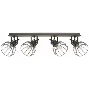 Image of Loops - Flush Ceiling Light Colour Brown Silver Shade Silver Steel Bulb E27 4x40W