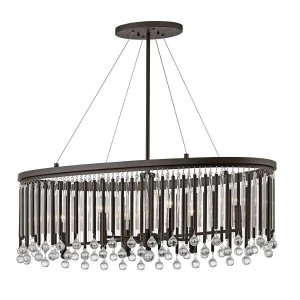 Image of 6 Light Ceiling Chandelier Pendant Bar Light Espresso, E14