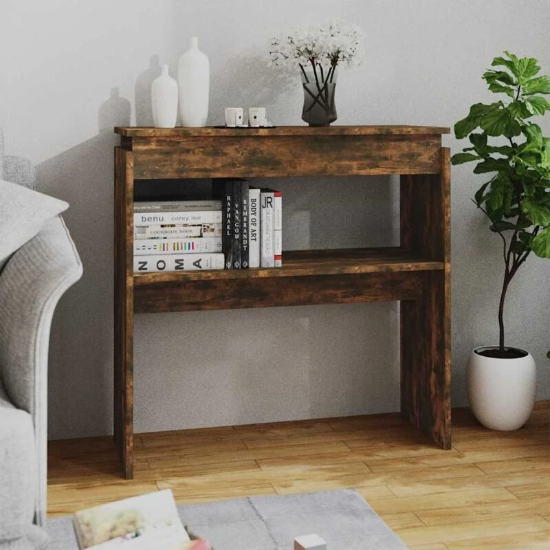 Image of VIDAXL Console Table Smoked Oak 80x30x80cm Engineered Wood vidaXL 8720286932780
