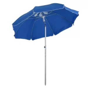 Image of Outsunny Arc. 1.9m Beach Umbrella with Pointed Design Adjustable Tilt Carry Bag for Outdoor Patio Blue