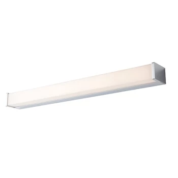 Image of Edge Bathroom Integrated LED Wall Chrome Effect Plate & Opal 1 Light IP44