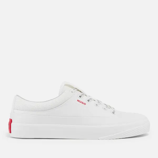Image of HUGO Dyer Canvas and Mesh Tennis Trainers - UK 10 White Trainers male 50517235-100 10