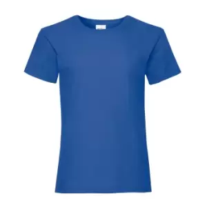 Image of Fruit Of The Loom Girls Childrens Valueweight Short Sleeve T-Shirt (Pack of 2) (3-4) (Royal)