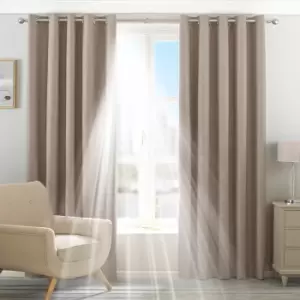 Image of Twilight Thermal Blackout Eyelet Curtains Natural, Natural / 168 x 183cm