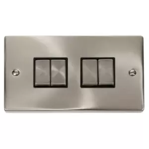Image of Satin Chrome 4 Gang 2 Way Light Switch - VPSC414BK - 217441
