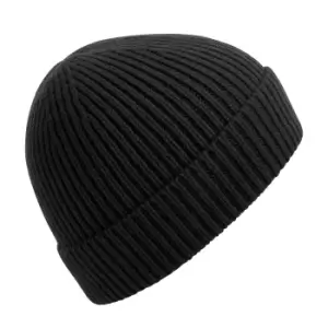Image of Beechfield Engineered Knit Ribbed Beanie (One Size) (Black)