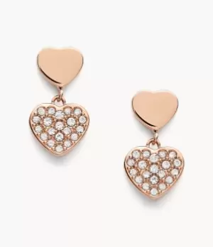 Image of Fossil Women Rose Gold-Tone Stainless Steel Drop Earrings