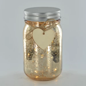 Image of LED Firefly Jar Gold H13cm