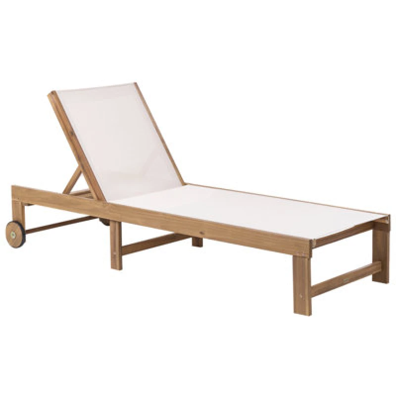 Image of Beliani Sun Lounger Pedesina Acacia Wood Beige