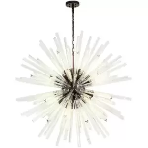 Image of Luminosa 32 Light E27, Round Pendant Brown Oxide , Clear Glass