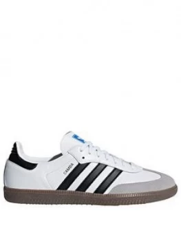 Image of adidas Originals Samba OG Trainers - White/Black, Size 7, Men