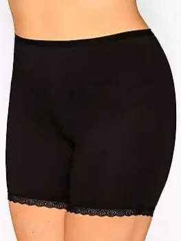 Image of Yours Lace Hem Thigh Smoother..blk, Black, Size 22-24, Women
