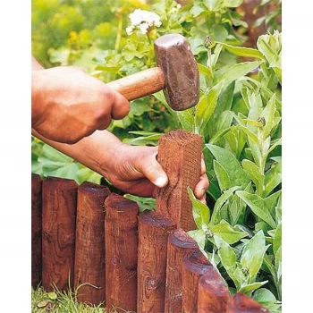 Image of Wooden Border Log Roll Fixing Peg - 45 x 50 x 50mm