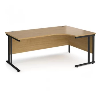 Image of Maestro 25 right hand ergonomic desk 1800mm wide Black cantilever leg