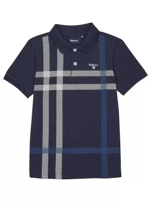 Image of Barbour Boys' Blaine Tartan Polo-Shirt - Navy - M (8-9 Years)