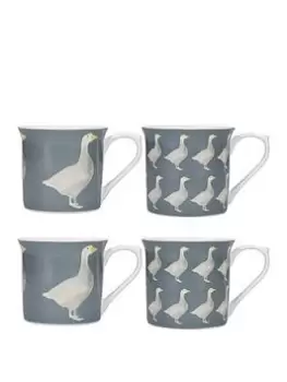 Image of Kitchencraft Geese Fluted Set Of 4 Mugs