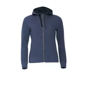 Image of Clique Womens/Ladies Classic Melange Full Zip Hoodie (XS) (Blue)