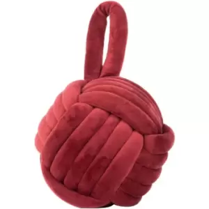 Image of Furn - Knot Plush Velvet Heavy Weight Door Stop, Red