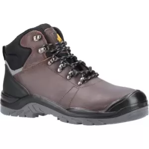 Image of AS203 Laymore Water Resistant Leather Safety Boots Brown Size 7