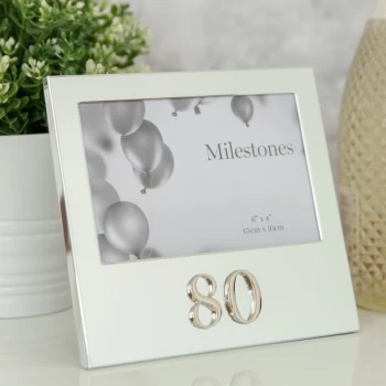 Image of 6" x 4" - Milestones Birthday Frame with 3D Number - 80