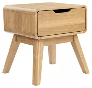 Image of Niva 1 Drawer Bedside Table - Oak