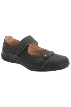 Image of Touch Fastening Extra Wide Summer Casual Leather Shoes