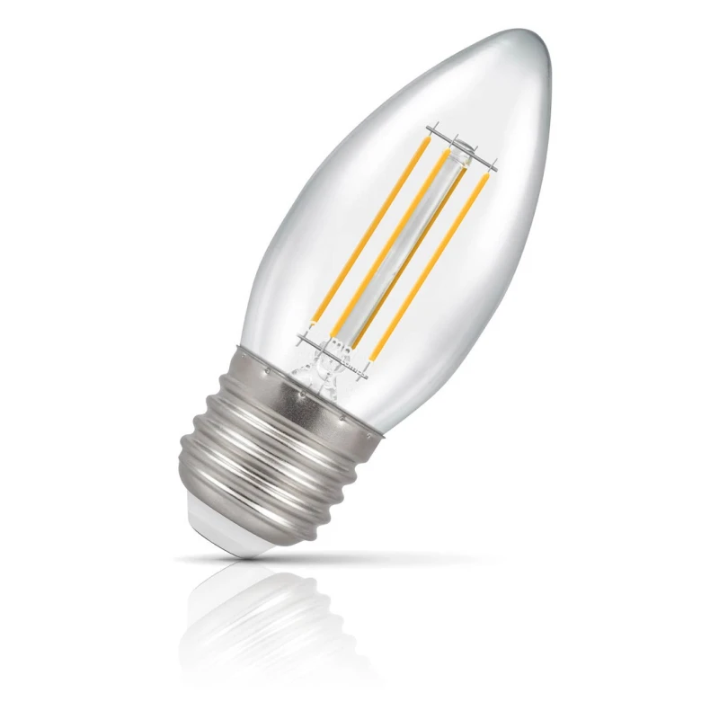 Image of Crompton Lamps LED Candle 4.2W E27 Dimmable Filament Warm White Clear (40W Eqv)