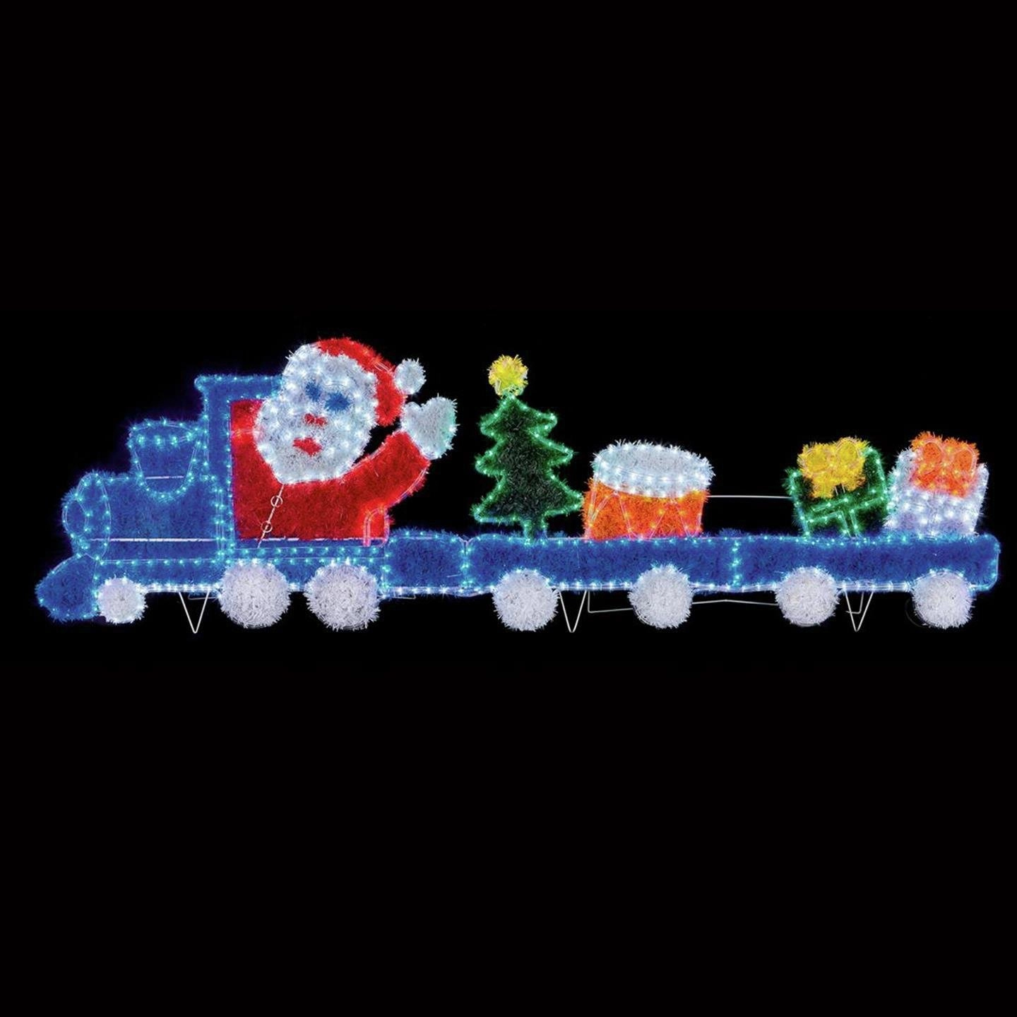 Image of Premier Decorations Premier 25cm0 576 LED Santa Train Tinsel Light Metal/Plastic
