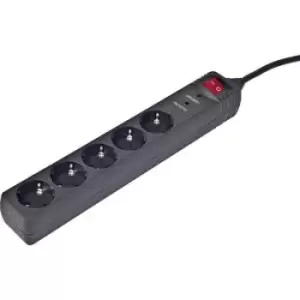 Image of Gembird SPG5-C-15 Surge protection power strip 5x Black PG connector
