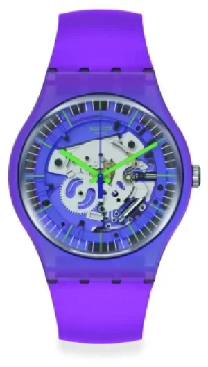 Image of Swatch SHIMMER PURPLE Purple Silicone Strap SUOM115 Watch