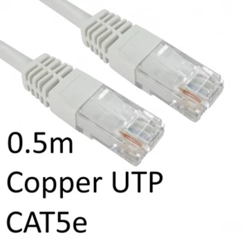 Image of RJ45 (M) to RJ45 (M) CAT5e 0.5m White OEM Moulded Boot Copper UTP Network Cable