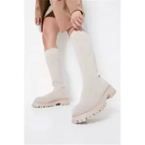 Image of I Saw It First Stone Chunky Knitted Knee High Boots - Brown