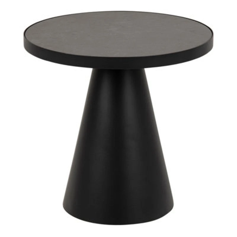 Image of Furniture To Go Soli Round Ceramic Coffee Table In Black 45,7X45Cm