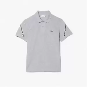 Image of Mens Lacoste Regular Fit Stretch Mini Pique Polo Size 4 - M Grey Chine