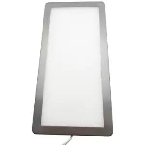 Image of 5x BRUSHED NICKEL Ultra-Slim Rectangle Under Cabinet Kitchen Light & Driver Kit - Warm White Diffused LED