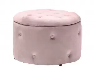 Image of LPD Cleo Pink Fabric Ottoman Storage Pouffe