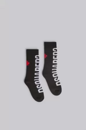 Image of DSQUARED2 Kids Ankle socks Black Size I 80% Cotton 18% Nylon 2% Elastane
