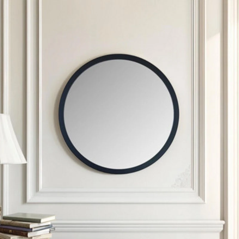 Image of Yearn Mirrors Yearn Mirrors Round Wall Mirror Black 80cm Black One Size Unisex 0756406341819