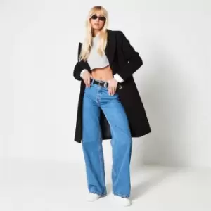 Image of Missguided Slim Fit Longline Blazer Coat - Black